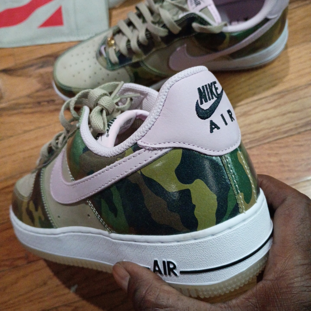 Nike Kids Camouflage Sneakers - Green and Pink Accents